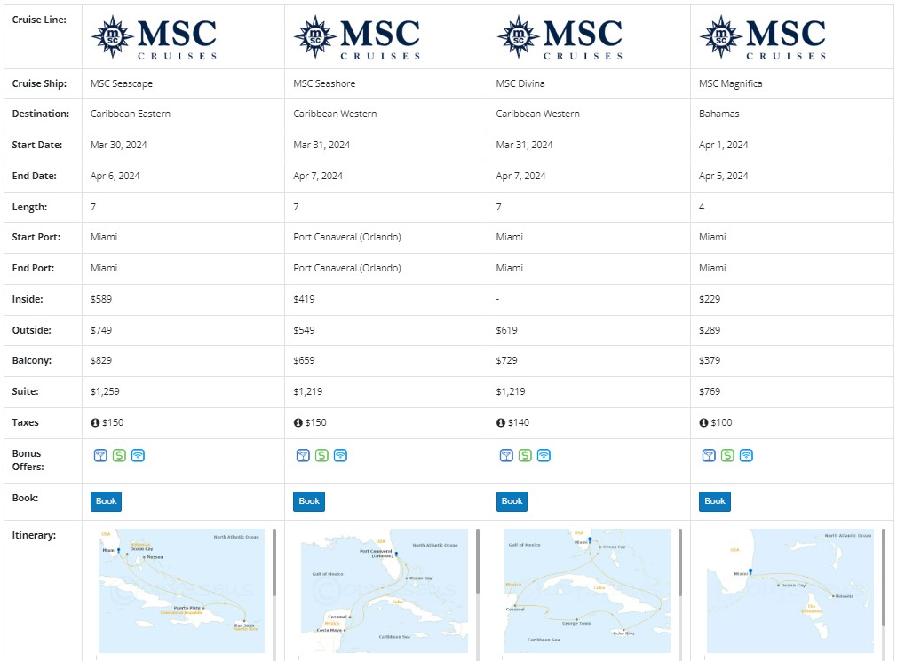 MSC Cruises Spring Break Cruises